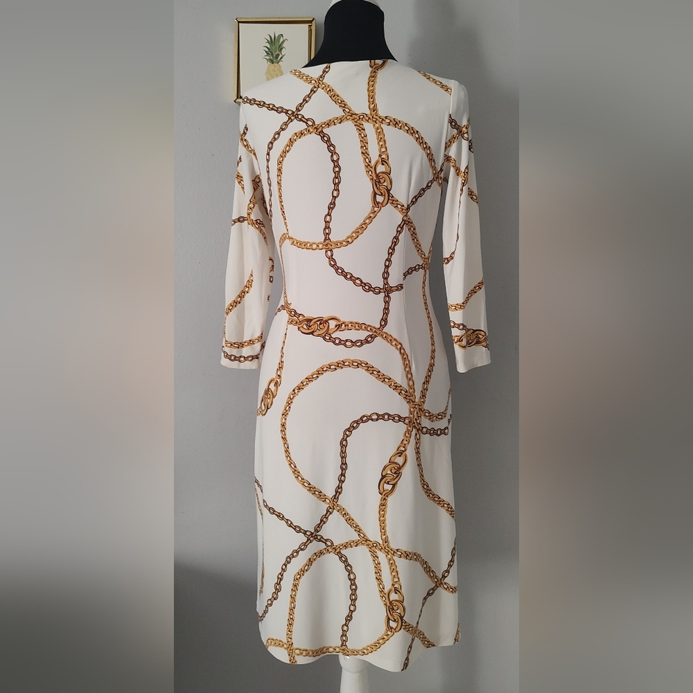 Ralph Lauren dress  Gold Chain  Size 6 Midi Cocktail Read Full Drescription - Picture 7 of 14